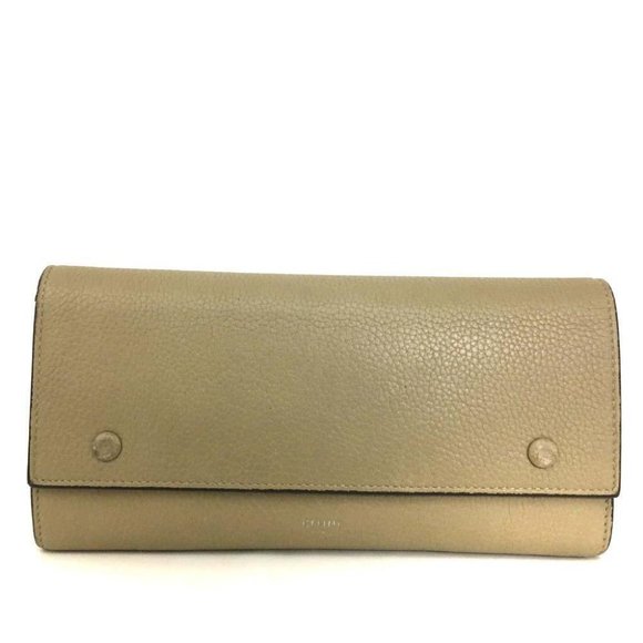 CELINE Large Flap Leather Long Bifold Wallet /6P0597 - Picture 1 of 8